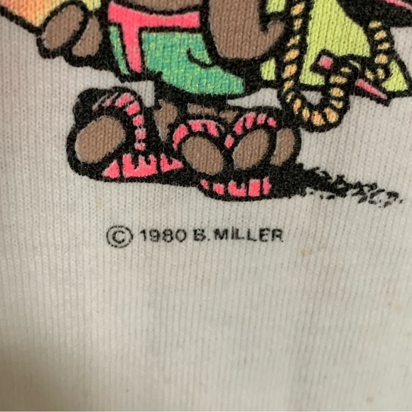 Vintage Tee Shirt Tank Top Salty Dog Surf Naked Adult Size Small Neon 1980 - Picture 4 of 9